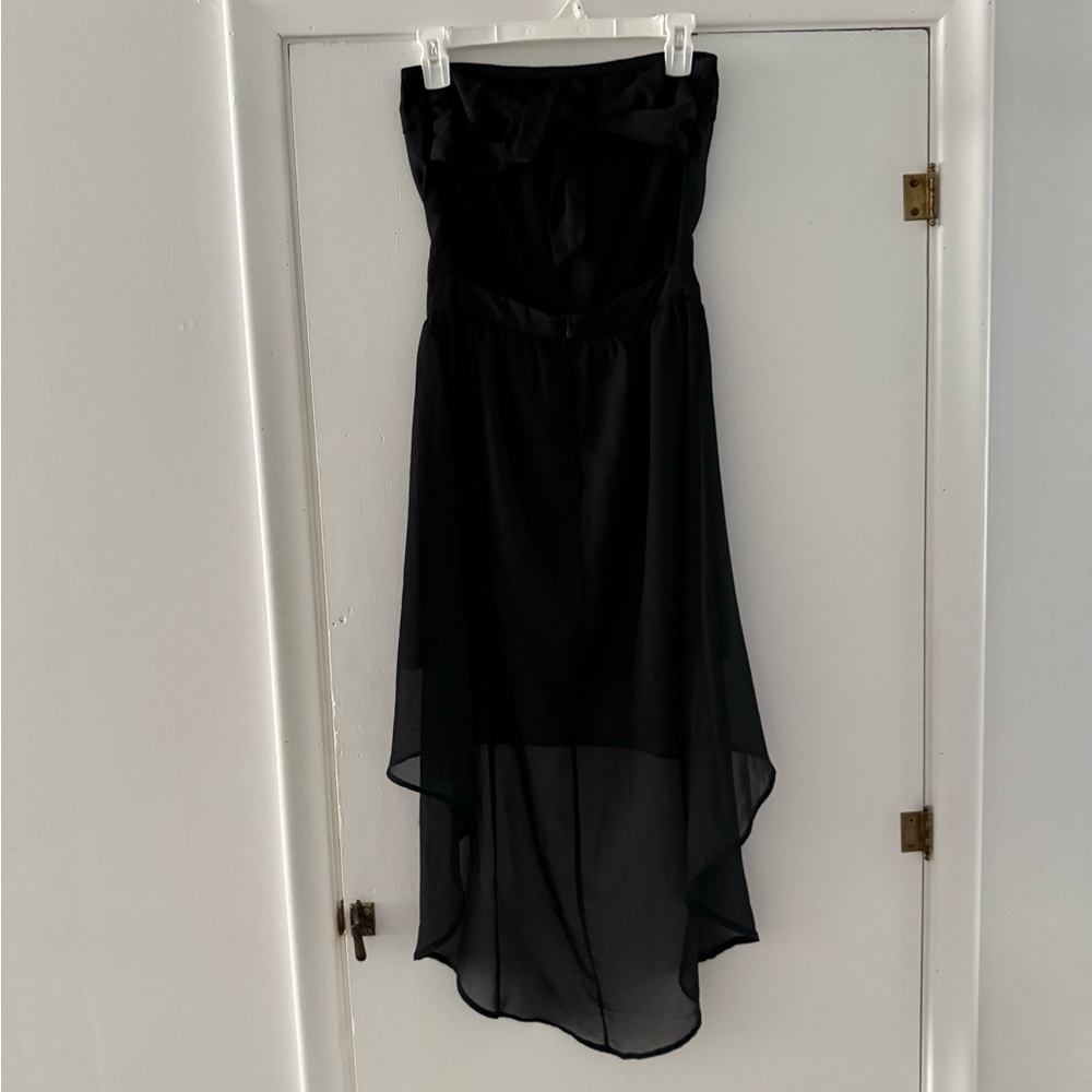 Chic Strapless Black Evening Dress